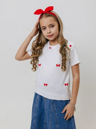 Футболка для девочки летняя с принтом хлопок