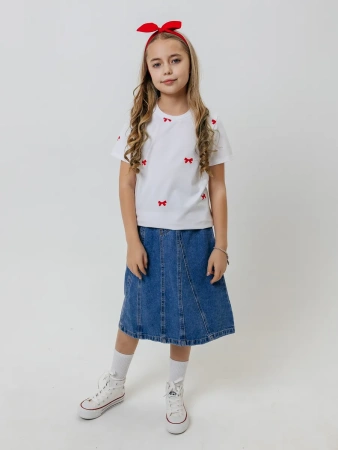 Футболка для девочки летняя с принтом хлопок