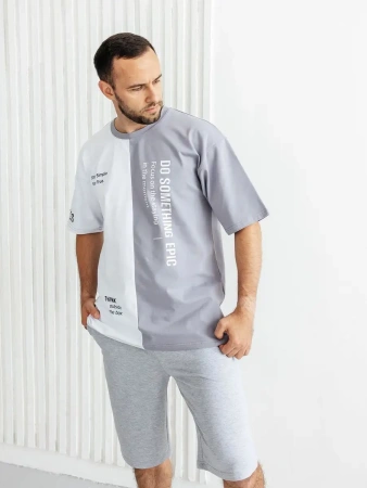 Футболка мужская спортивная с принтом хлопок