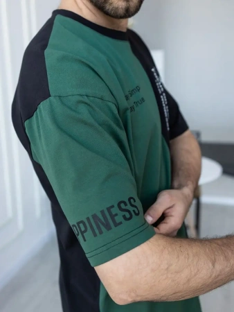 Футболка спортивная с принтом хлопок