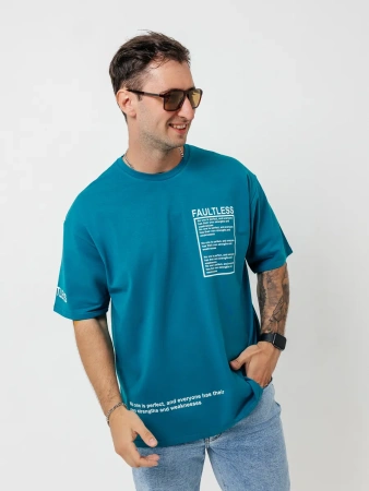 Футболка базовая оверсайз с принтом хлопок летняя