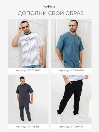 Футболка мужская спортивная двухцветная с принтом хлопок