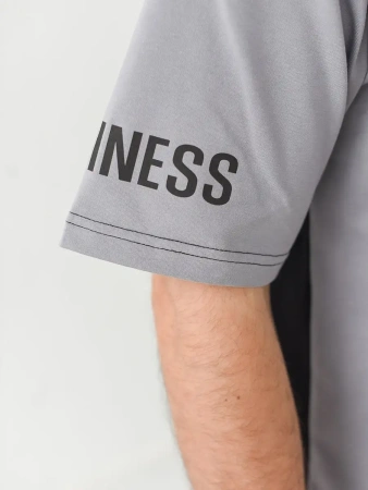 Футболка мужская спортивная двухцветная с принтом хлопок