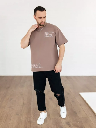 Футболка широкая оверсайз плотная хлопок с лайкрой