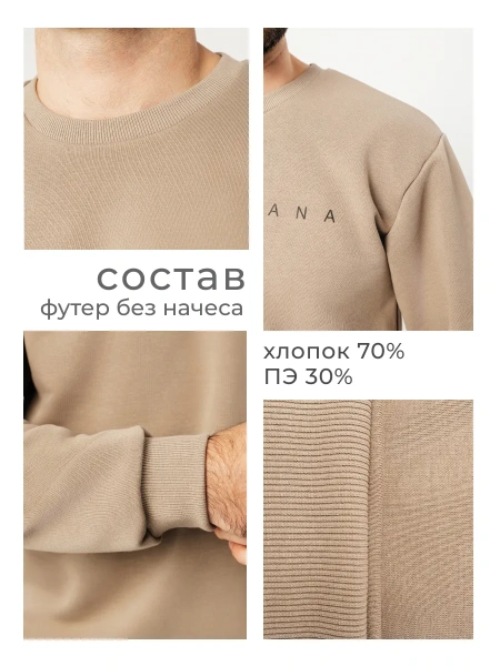 Свитшот мужской с принтом больших размеров