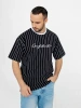 Футболка в полоску оверсайз с принтом надписью
