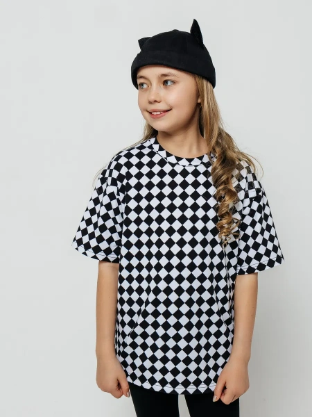 Футболка для девочки с принтом оверсайз