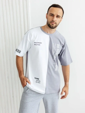 Футболка мужская спортивная с принтом хлопок