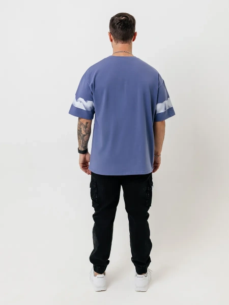 Футболка базовая оверсайз с принтом хлопок летняя