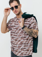 Футболка с принтом хлопок ФК678 TRENDS шоколад