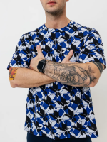 Футболка мужская оверсайз ФК678 куб индиго