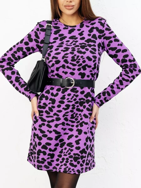 Платье женское мини леопардовое вечернее трапеция ПЛИ577