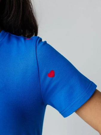 Футболка нарядная с сердечками хлопок больших размеров Ф561