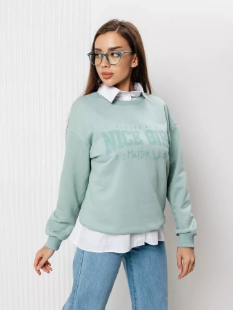 Свитшот женский толстовка больших размеров кофта ДФ579