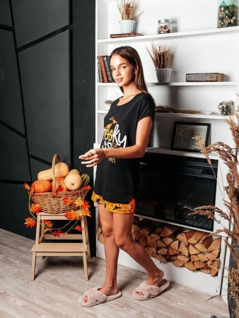 Пижама женская с шортами домашний костюм хлопок