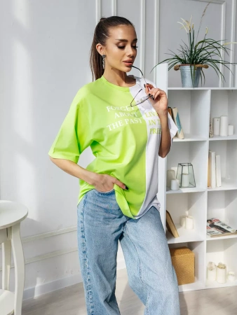 Футболка с принтом оверсайз больших размеров ФК531