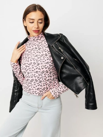 Водолазка женская облегающий лонгслив с принтом ДК572