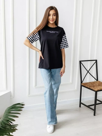 Футболка оверсайз с принтом длинная