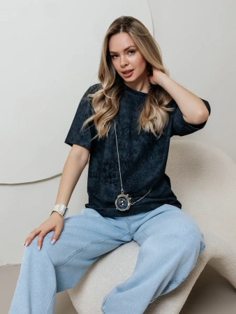 Футболка женская летняя варенка оверсайз базовая хлопок