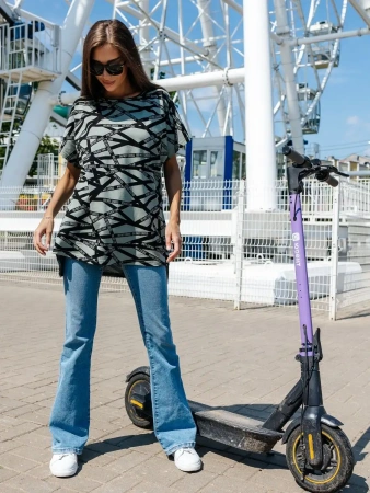 Туника женска оверсайз домашняя с принтом платье