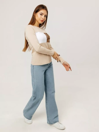 Лонгслив женский облегающий с принтом дк573