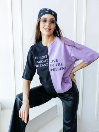 Футболка с принтом оверсайз больших размеров