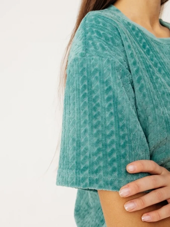 Пижама женская с шортами комплект велюровый