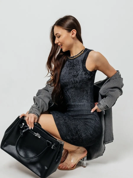 Платье женское в рубчик