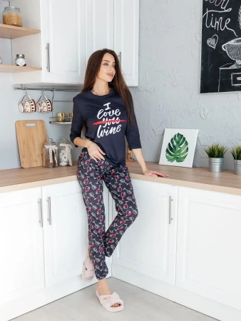 Пижама женская со штанами домашний костюм большие размеры