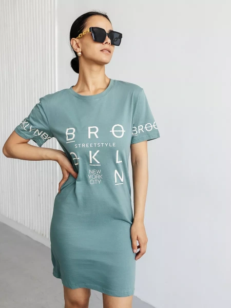 Туника домашняя больших размеров с принтом