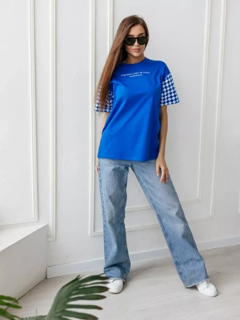 Футболка оверсайз с принтом длинная