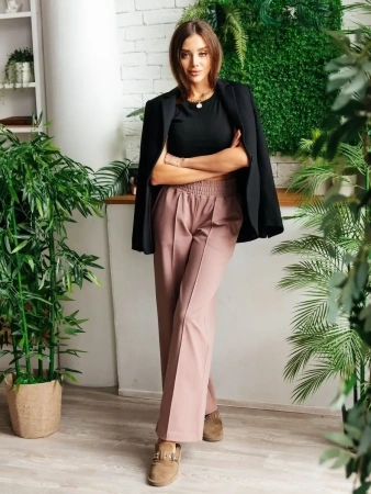 Брюки женские классические палаццо высокой посадкой широкие