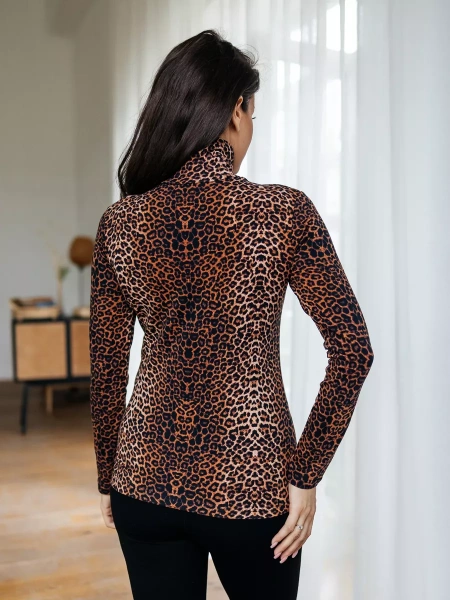 Водолазка женская облегающий лонгслив с принтом ДК572