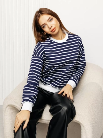 Кофта в полоску нарядная больших размеров джемпер