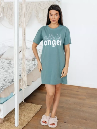 Хлопковая ночная сорочка с надписью