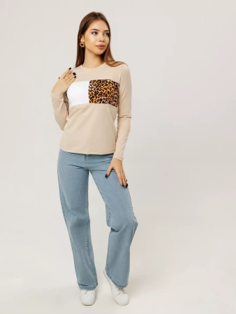 Лонгслив женский облегающий с принтом дк573