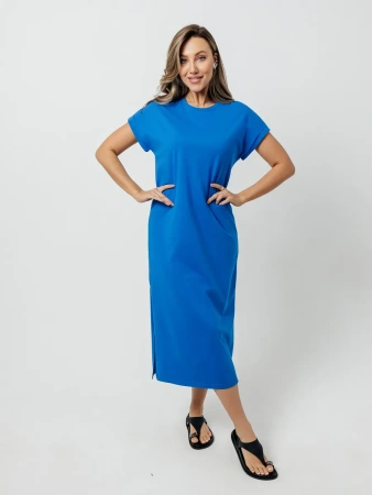 Платье женское летнее трикотажное больших размеров длинное