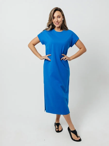 Платье женское летнее трикотажное больших размеров длинное