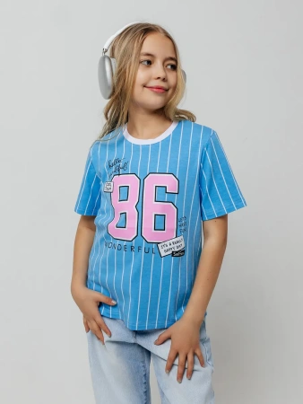 Футболка для девочки оверсайз с принтом хлопок