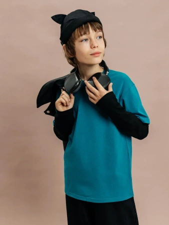 Лонгслив для мальчика подростка двойной рукав