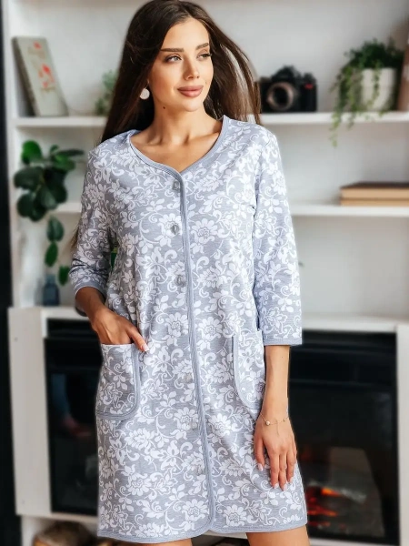 Халат домашний больших размеров на пуговицах