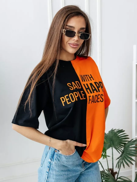 Футболка женская оверсайз с принтом больших размеров ФК531