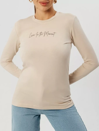 Лонгслив женский облегающий с принтом нарядный ДК589