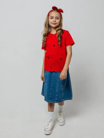 Футболка для девочки оверсайз с принтом хлопок
