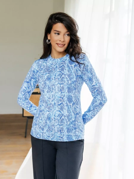 Лонгслив женский больших размеров облегающий с принтом дк571