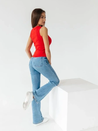 Топ под пиджак в рубчик спортивная майка