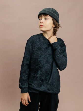 Свитшот для мальчика черный трикотажный подростковый в школу