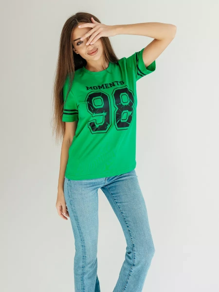 Футболка хлопок с принтом  летняя больших размеров