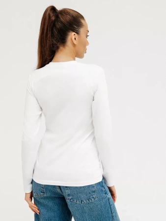 Лонгслив белый облегающий кофта больших размеров дк540