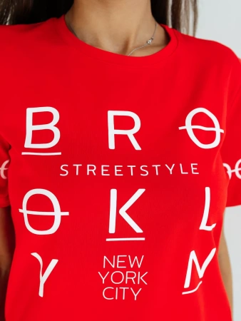 Футболка хлопок с принтом летняя больших размеров ФК562